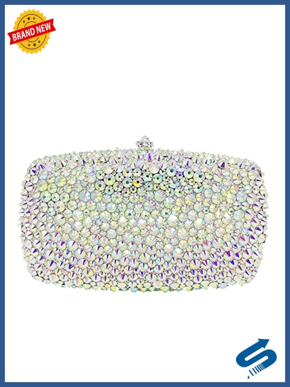 Rhinestone Crystal Clutch Bag with Spikes Bling Evening Handbags